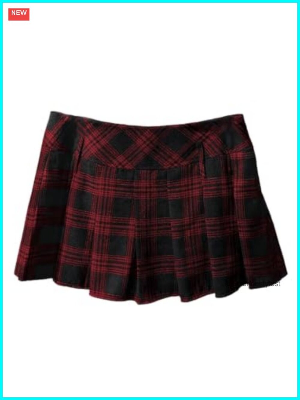 Plaid Pleated Mini Skirt Built-in Shorts Y2K Uniform Skater